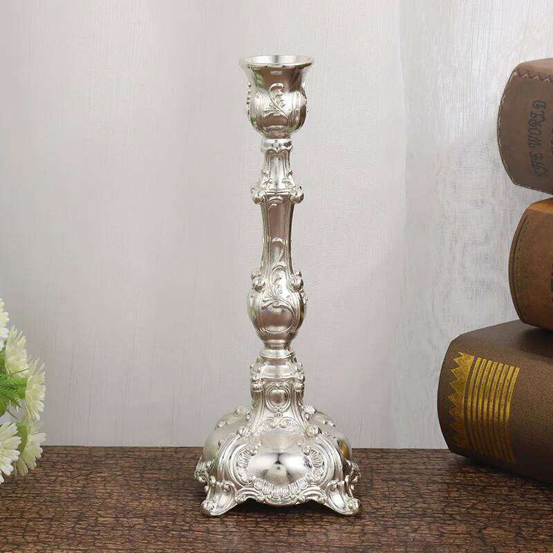 European Retro Zinc Alloy Candle Holder Hotel Wedding Party Crafts Romantic Candlelight Dinner Decor Y260131