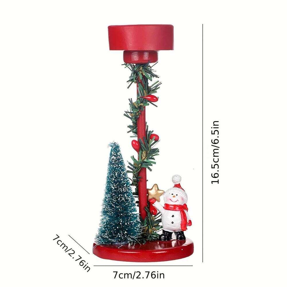 Desktop Resin Tree Santa Claus Candle Holder Christmas Party Decorations Ornaments Y260131
