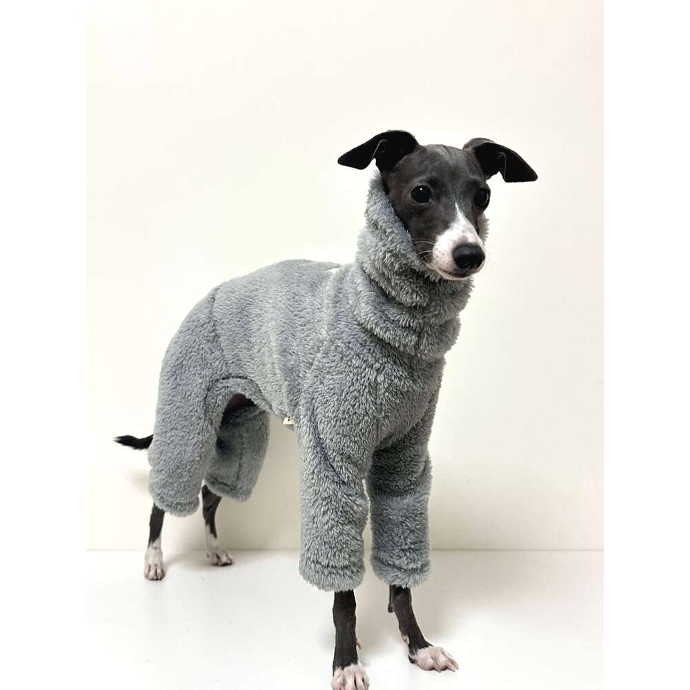 Famous brand Italian Greyhound Double Side Grey Clothing Turtleneck Warm Fleece Dog Coat Whippet Jammies Pajamas Jumpsuit in Winter pupakaIK