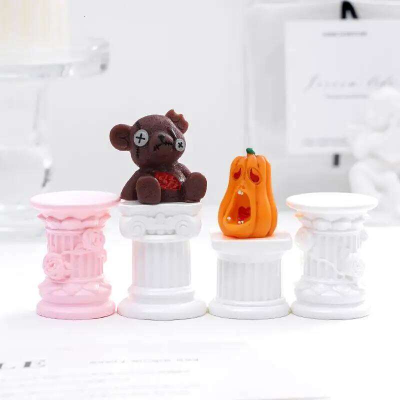 Beautiful Roman Pillar & Greek Column Figurine with Pedestal Candlestick Stand for Indoor and Garden Decor Y260131