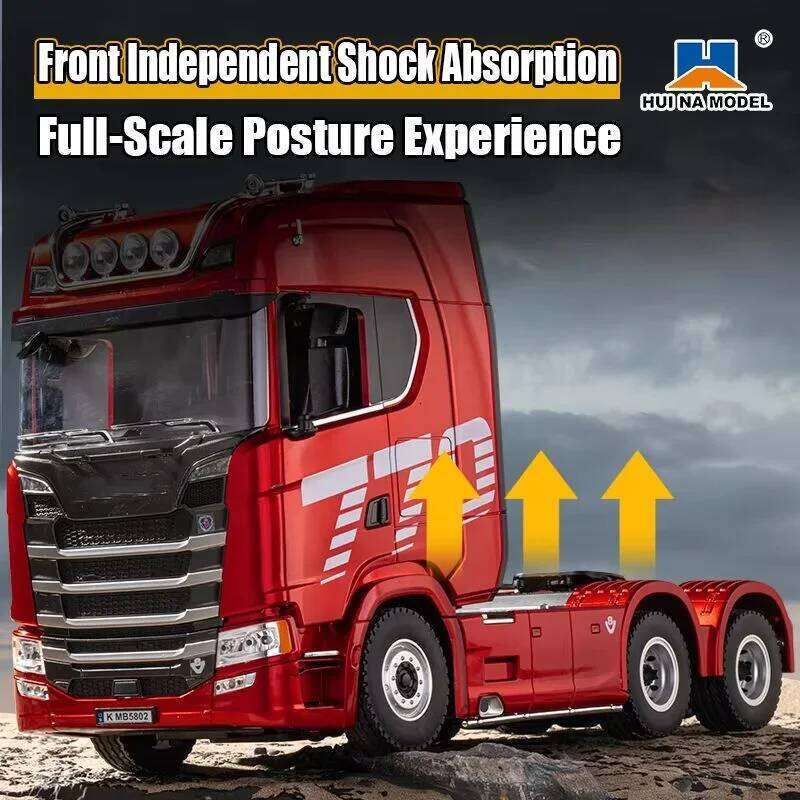 Huina 1501 Car 770S RC Alloy Tractor 1/18 19CH 2.4G Engineering Trailer Truck with Light and Sound Toys for Boys Gifts Y260131