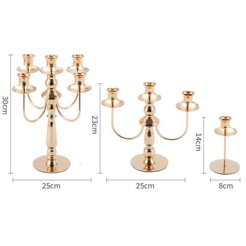 3/5 Arm Tall Candlesticks Holder, Elegant Taper Candle Holder Centerpiece for Wedding, Church, Halloween, Dining, Home Decor Y260131