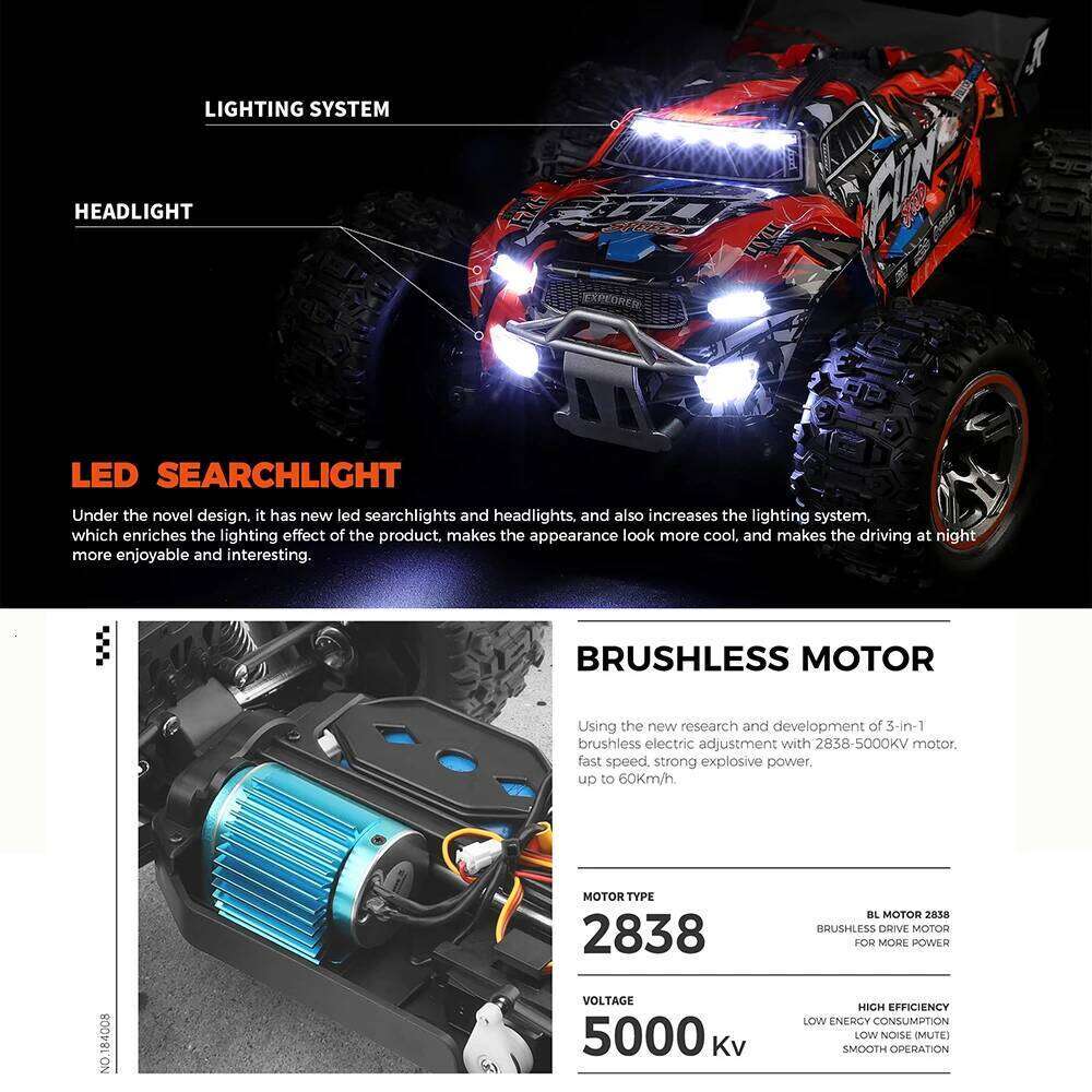WLtoys 184008 4WD RC Car 1/18 Professional Truck 60KM/H High Speed Drift Racing Remote Control Vehicle Toys for Children Boys Y260131