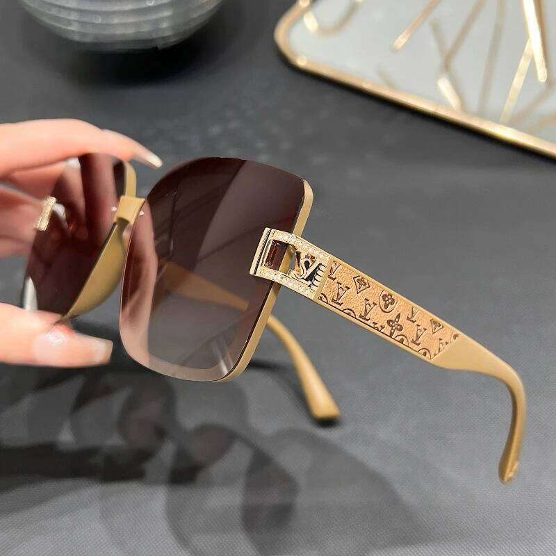 Polarized Square Sunglasses Women Trendy Luxury Sun Glasses New Vintage Leather Print Glitter Eyewears Uv400 Gafas De Sol