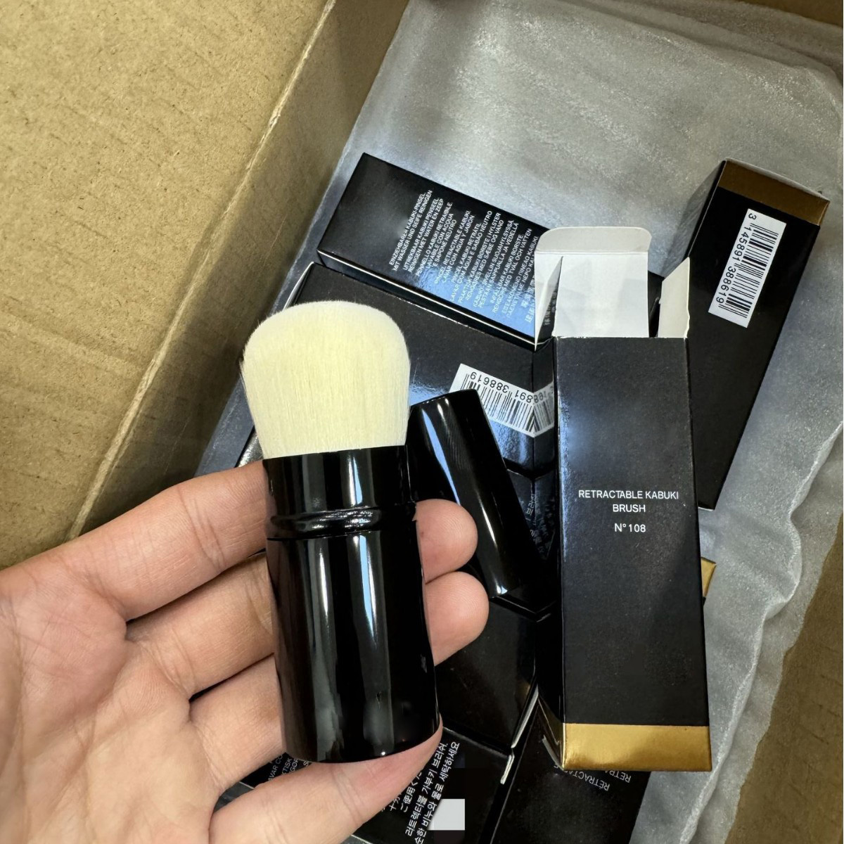Soft Hair Brush Single Retractable Makeup Brushes Eyeliner Eyebrow Powder Foundation Brush With Retail Box