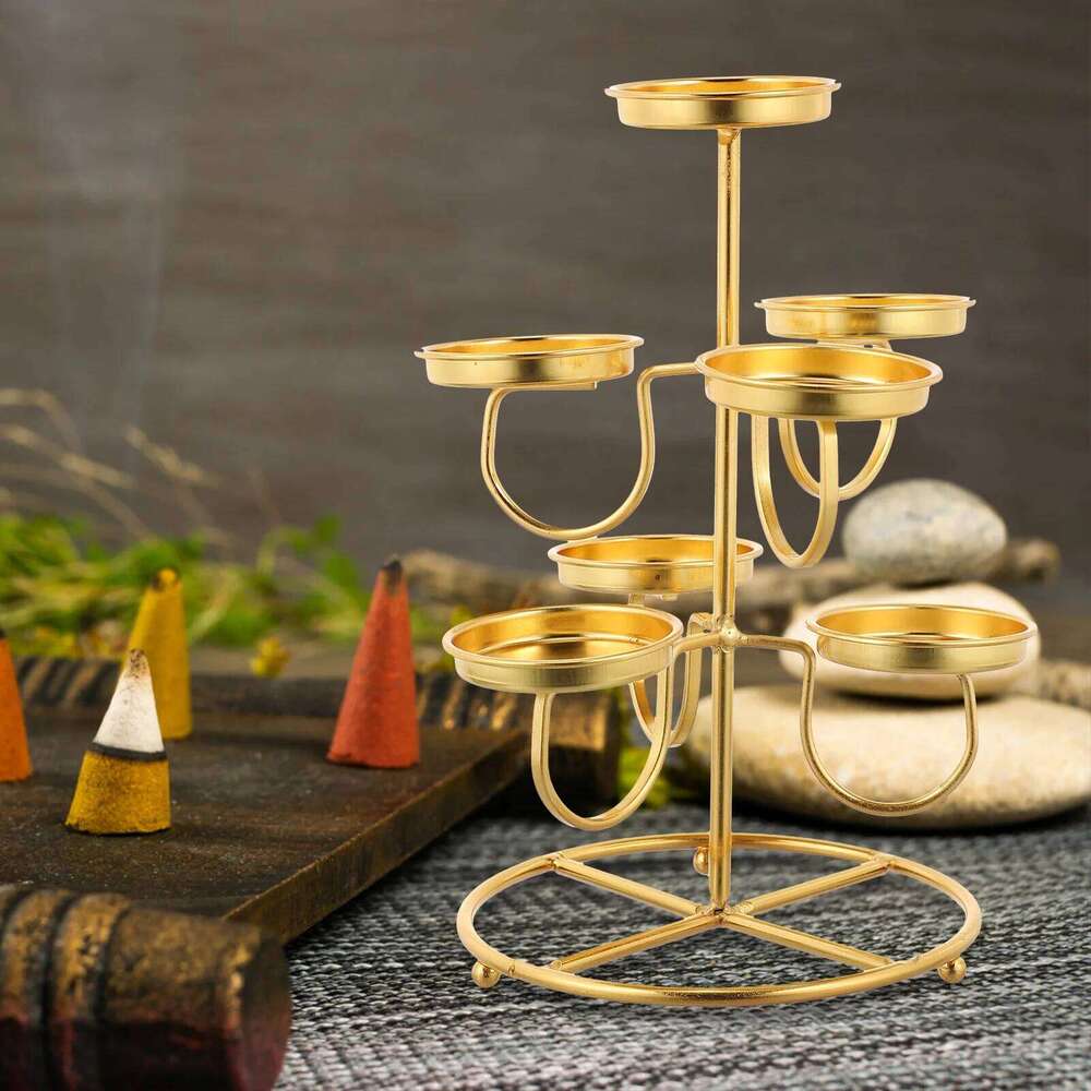 Suoil Candleholder Delicate Decorative Stand Space-Saving Design Romantic Bar Restaurant Decoration Y260131
