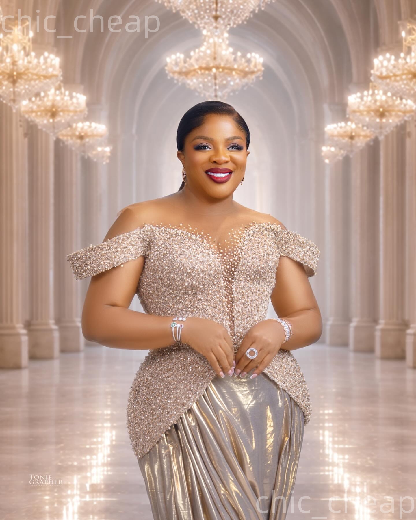 Aso Ebi Champagne Mermaid Prom Dresses 2026 Lace Beaded Sheer Neck Sequined Evening Formal Party Second Birthday Engagement Gowns Dress For Special Oc