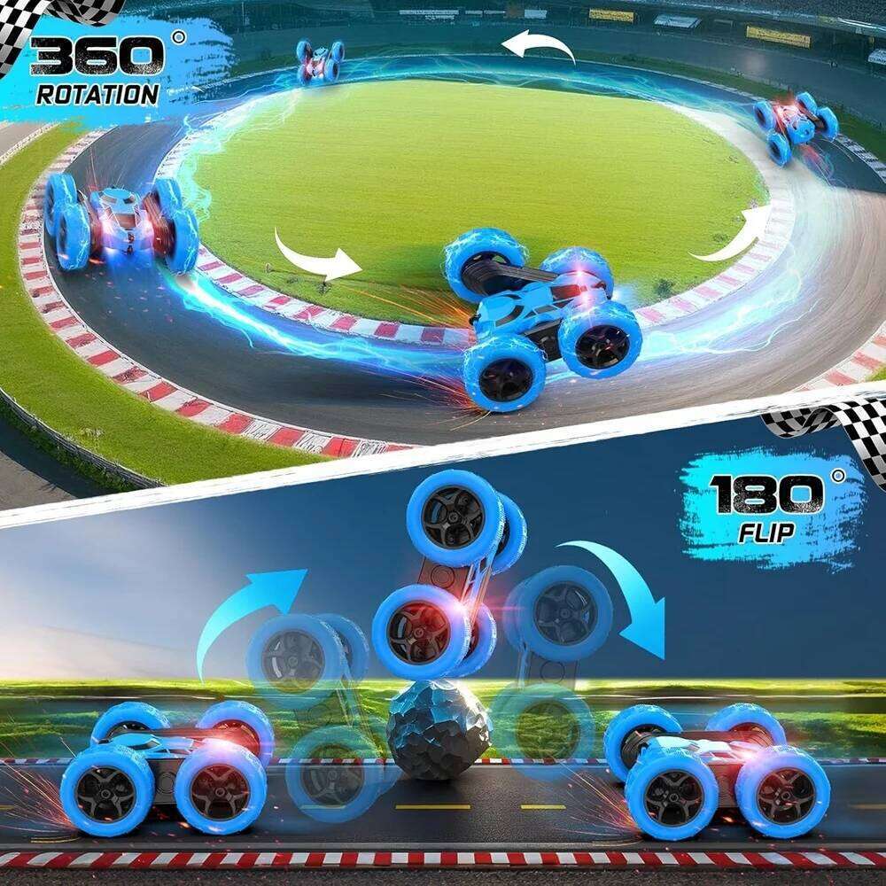 4WD Remote Control Toy Rechargeable 360 Rotating Radio Stunt RC Car for Kids All Terrain Off-road Truck Child Gift Y260131