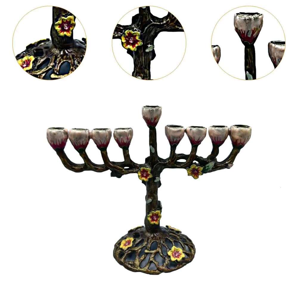 9 Branch Menorah Candelabrum Stand Religious Home Candelabra Tabletop Birthday Candlestick Hanukkah Candle Holder Y260131