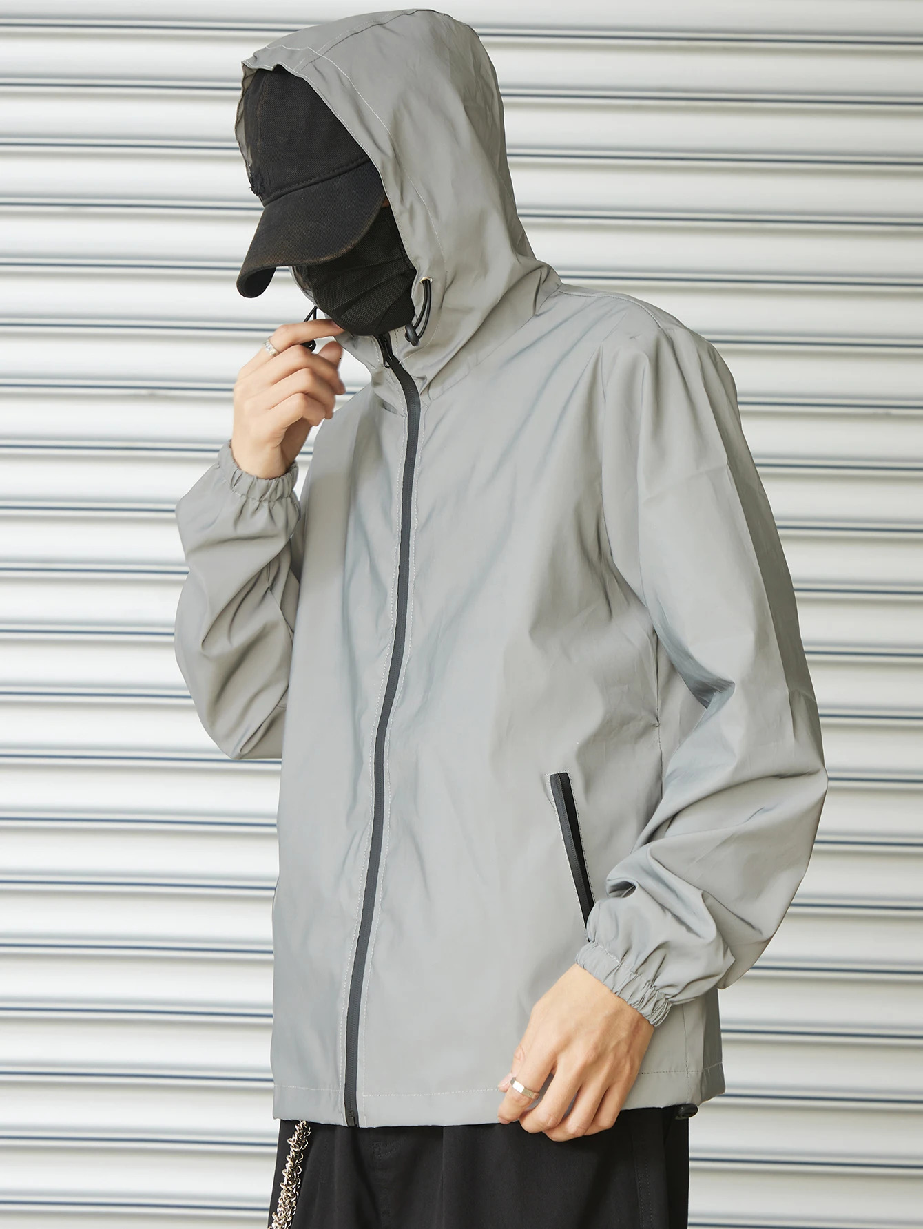 Night Reflective Clothes Spring Mens Hooded Jacket Outdoor Run Casual Windproof Coat Couples Hip-hop Streetwear S-5XL 260122 - view 7