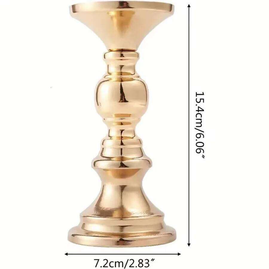 Golden Candle Holders Table Decorations Metal Stand Candlestick For Wedding Birthday Bar Party Xmas Home Decoration Y260131