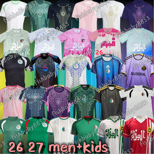 New 25 26 27 national team Algerie mens Soccer Jerseys Retro 1986 Home Away MAHREZ BENRAHMA AMOURA BENNACER GOUIRI Algeria 2026 2027 mens kids kit football shirts