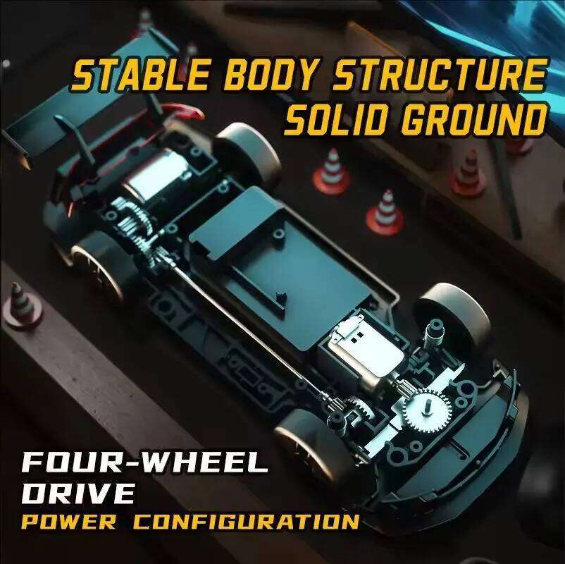 1/24 2.4G 4WD High Speed RC Drift Vehicle With Led Light Racing Mode Remote Control Car Boys Toy Replaceable Tire Y260131