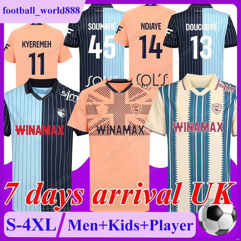 4XL maillot Le Havre AC 25 26 Soccer Jerseys SOUMARE NDIAYE DOUCOURE 2025 Football Shirts SAMATTA NAMLI KYEREMEH football kits MAMBIMBI D.PIZARRO Men Kids Socks Sets