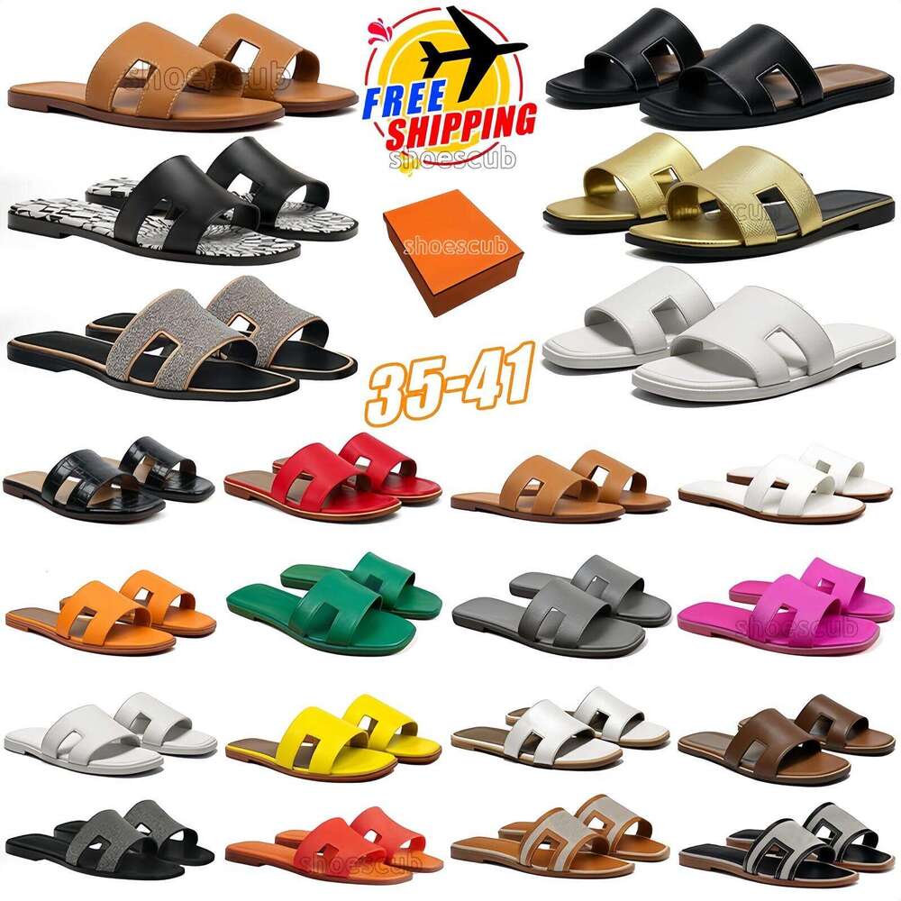 Free Shopping Designer Women Sandals Leather Rubbers Soft Slippers Summer Flat 0ran Slides Ladies Beach H Sandal Party Wedding Slipper Mule Sliders 35-42