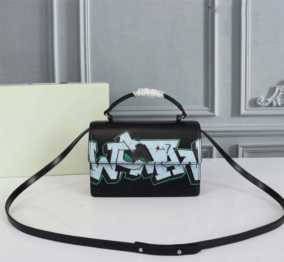 women handbag Fashion bag Shoulder Bag black white straps genuine leather multi purpose graffiti