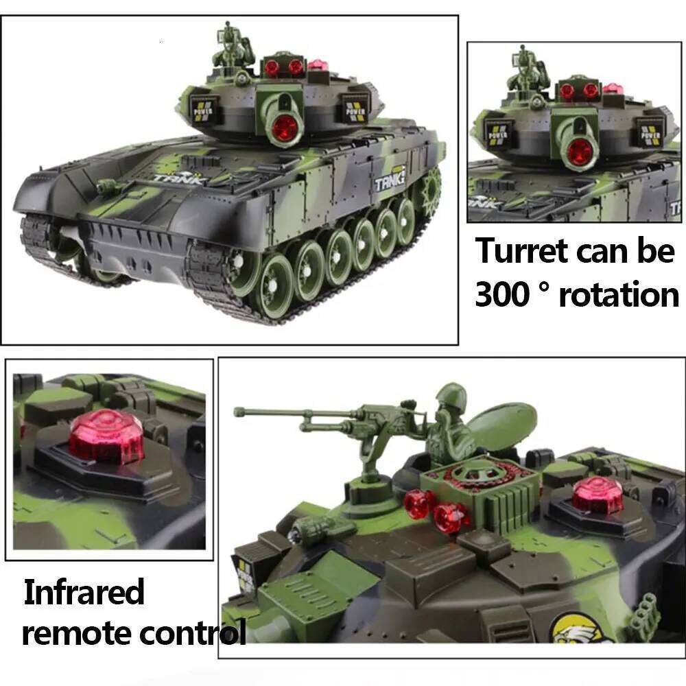 55/44/33CM Rc Tank Military War Tanks Electric Car Remote Control Simulation Shooting Radio-Controlled Crawler Toys for Boys Y260131