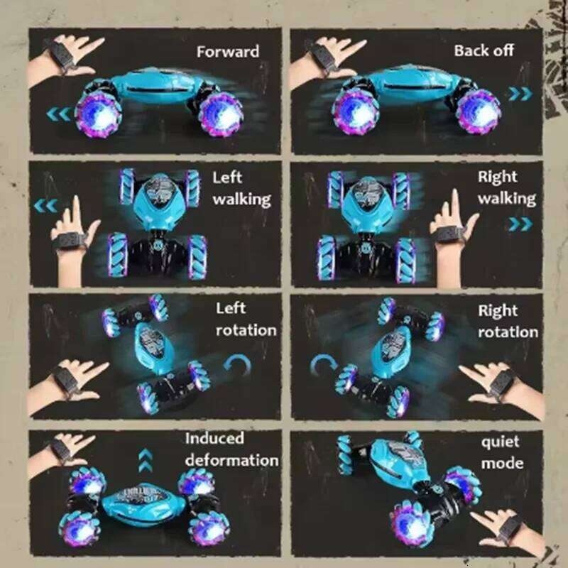 Gesture Sensing 4WD 2.4G RC Stunt Car 360 Rotation, Dual Mode Deformation, Cool Lights & Music, Best Gift for Boys and Girls Y260131