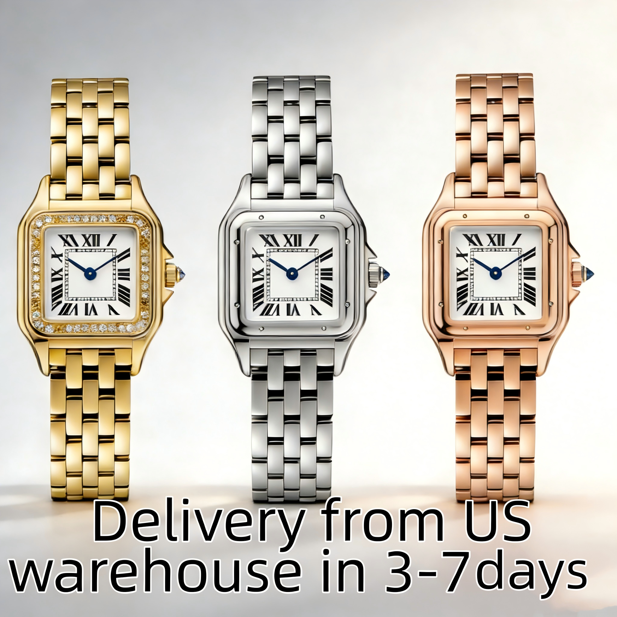 luxury casual elegant watch for ladies sapphire crystal stainless steel strap