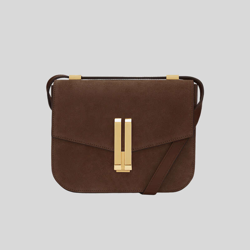 Cross Border Tofu British Niche Design Small Square Vintage Suede Single Shoulder Crossbody Bag JINXIANGGUO