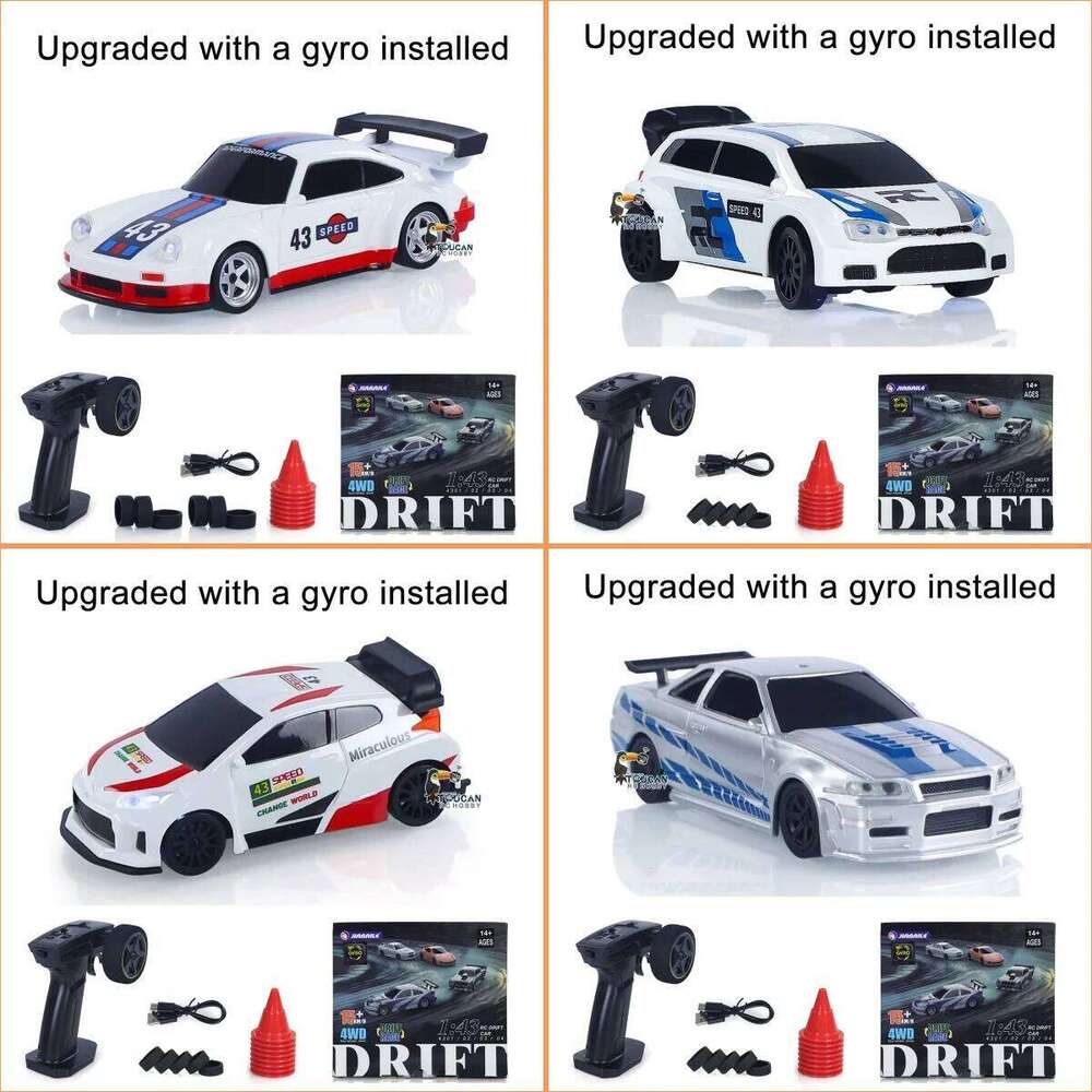 New RC Upgraded Gyro 1/43 Racing RTR 4WD Four-wheel Drive High Speed Radio Control Model 2.4g Drift Race Car Mini Gift Y260131
