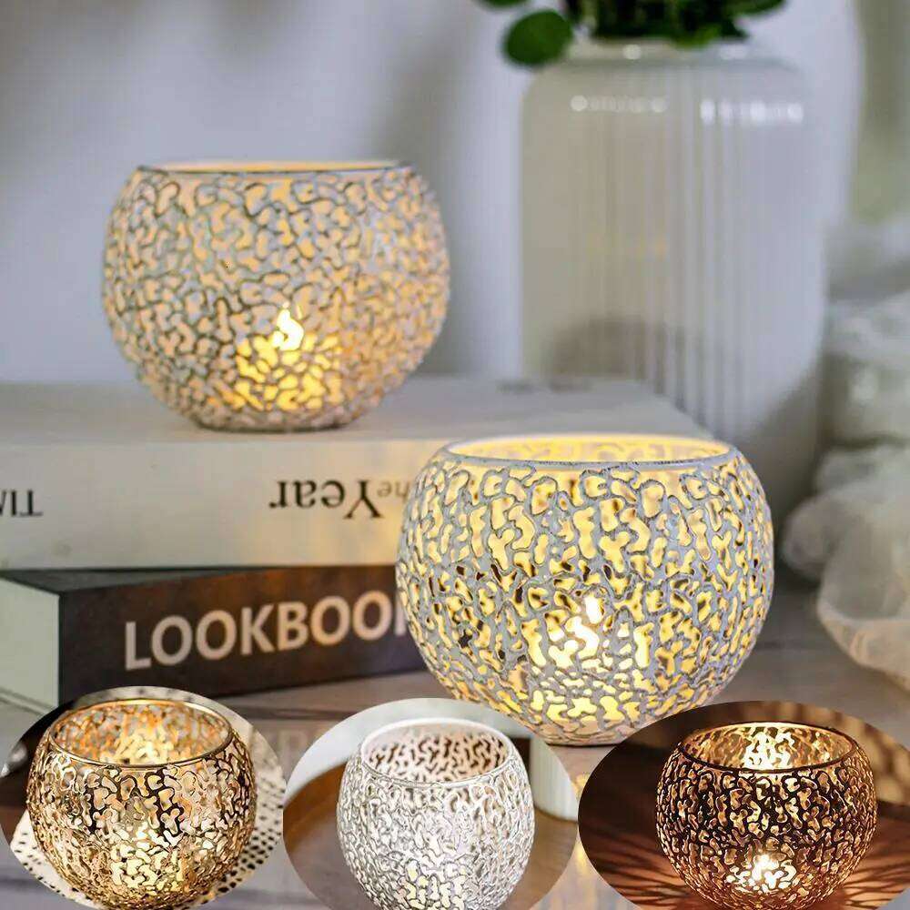Candlestick Iron Vintage Metal Ornaments Cool Ins Style Items Desktop Hollow Electroplating Creative Supplies Beautiful Decor Y260131