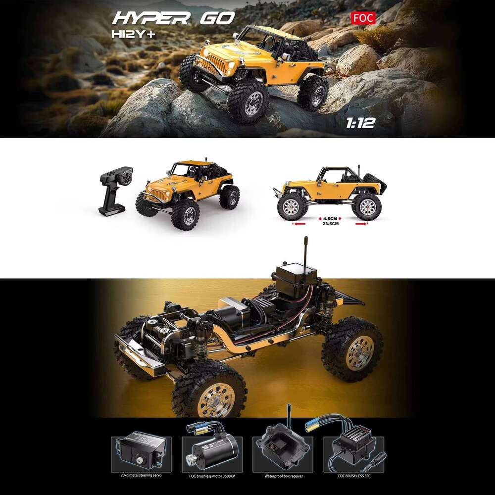 MJX Hyper Go H12Y+ 1/12 4WD RC Car Professional Off-Road Racing 12km/H Sensored Brushless Motor 2.4G Remote Control Cars Truck Y260131
