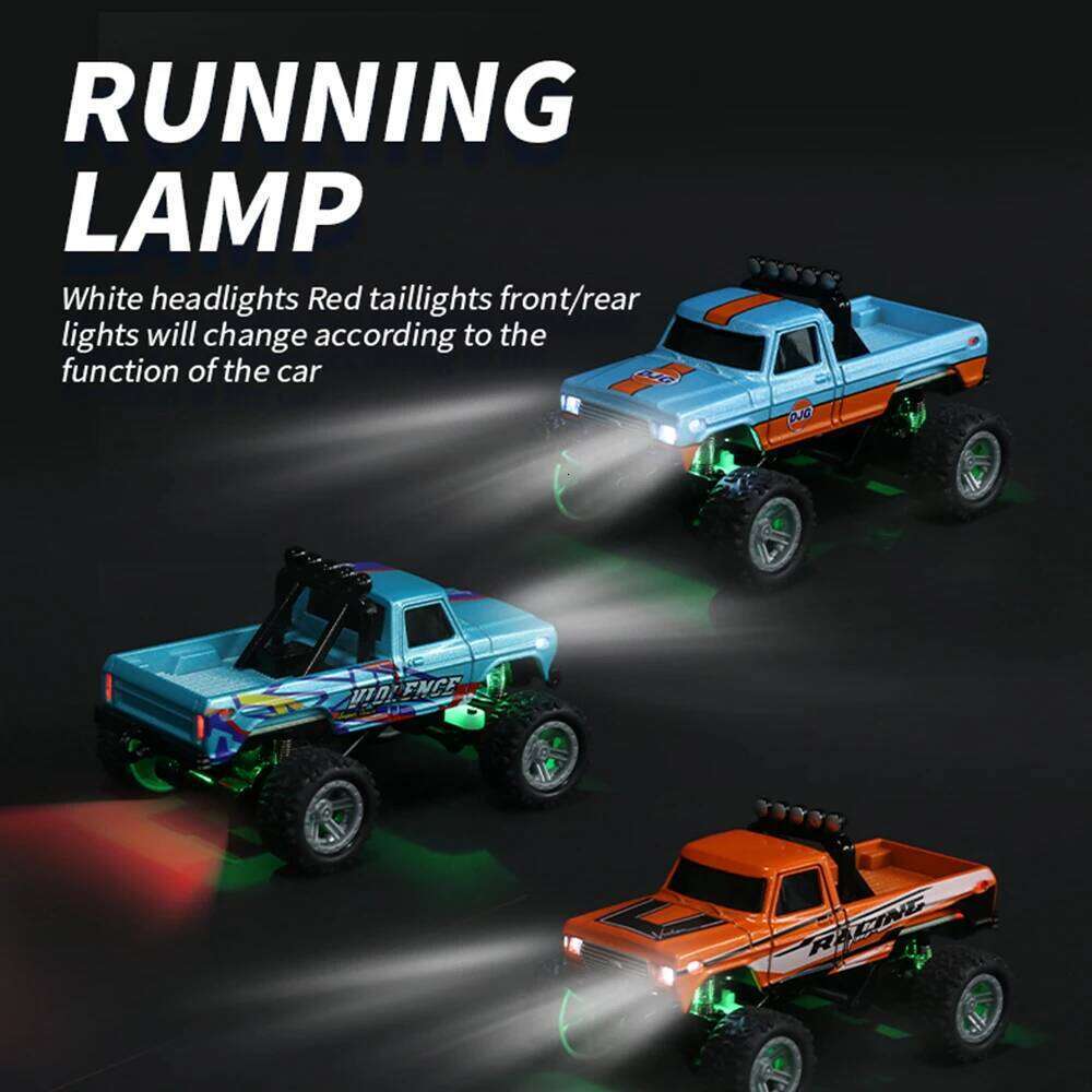 RC 1/64 Speed Mini Off-Road Climbing Car Alloy Cool Appearance Shock Absorption With LED Light Toy For Children's Gift Y260131