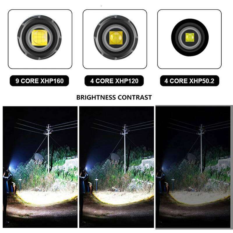1200000 Lumens XHP160 Super Bright Led Flashlights USB Rechargeable XHP120 Flash Light Torch XHP50 Powerful Tactical Flashlight H260131