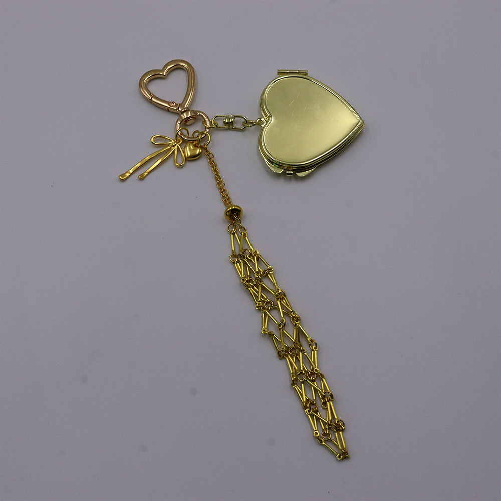 2026 Free Shipping New Women's Fashion Lipstick Storage Small Mirror Key chain Design Sense Practical Bag Charm