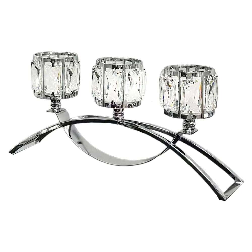 Tea Light Candle Holder Candelabrum 3 Arms Glass Bowl Tealight Candelabra for Wedding Anniversary Party Cafe Decor Y260131