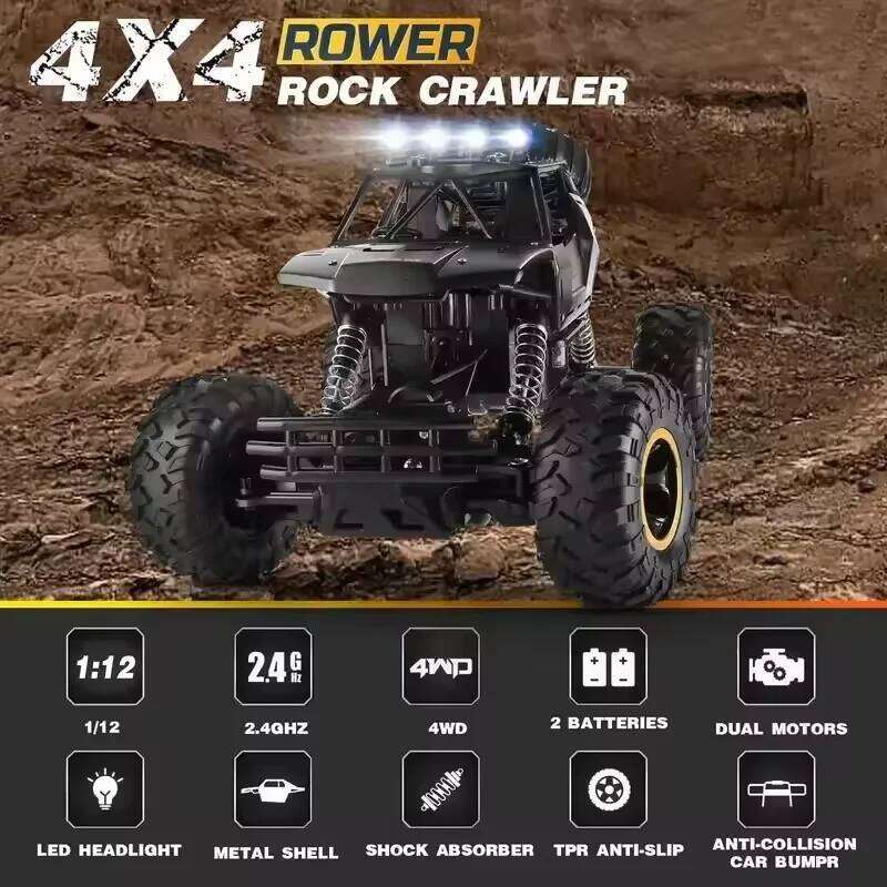 4WD RC Car 1:12 / 1:16 Off-Road All Terrains Remote Cars Radio Control Buggy Truck Racing Drift with Led Light Toys Gift Y260131