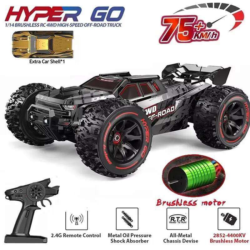 MJX Hyper Go 14209 14210 14301 14302 14303 1/14 4WD 75KM/H Brushless RC Racing Car Remote Control Cars Off-Road Truck Toy Y260131