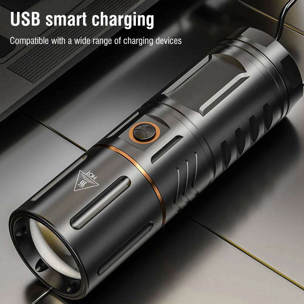 BORUiT Ultra Bright 3000LM LED 26650 Zoom Torch 5000mAH USB Rechargeable Handheld Flashlight Camping Fishing Lantern H260131
