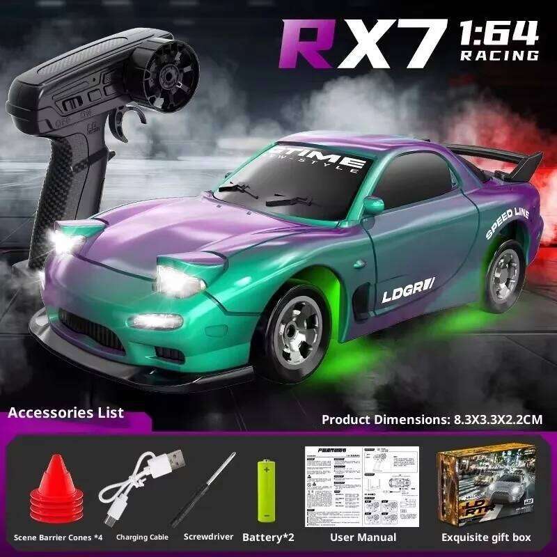 New desktop remote control sports 1:64 full ratio professional four-wheel drive high-speed drifting children's car Y260131