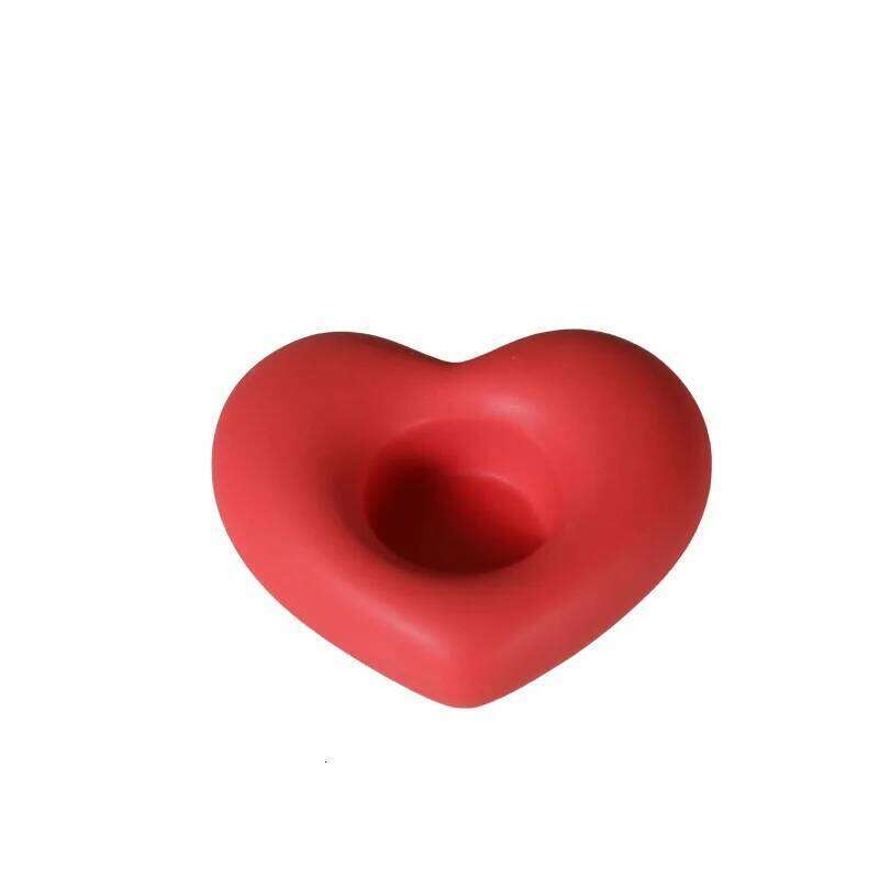 Valentine Day Gift Ceramic Red Heart Candle Holder tea light candle holder Y260131