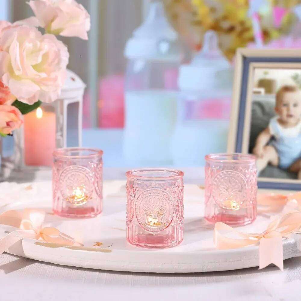 Simple Creative Votive Glass Candle Holders Flameless Tea Light Candlestick for Centerpieces Wedding Table Decor,Party Supplies Y260131