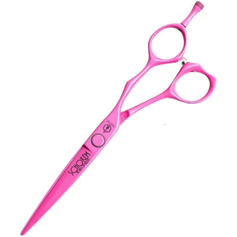 Japanese Professional Barber 6-inch High Quality Pink Flamingo Straight Seamless Scissors Se C260131