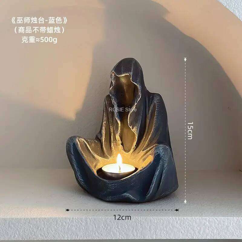 Wizard Resin Holders Fashion Wedding Table Candle Stand Exquisite Candlestick Halloween Decoration Y260131