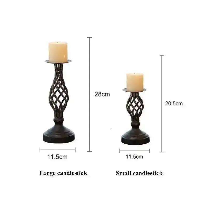 Atmosphere Restaurant Cafe Wedding Candlelight Dinner Prop Table Retro Candlestick Decoration Y260131