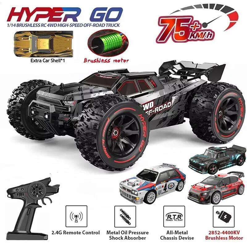 Hyper Go MJX 14209 14210 14301 14302 14303 1/14 4WD 75KM/H Brushless RC Racing Car Remote Control Cars Off-Road Truck Toy Y260131