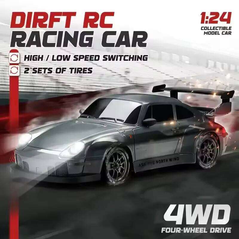 4WD Drift Car 20KM/H Remote Control High Speed RC Cars with LED Lights Extra Drifting Tires Vehicle Toy for Adults Boys Kids Y260131