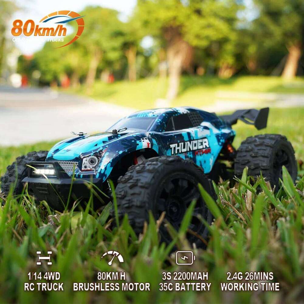 JIUSI 1:14 High Speed Rc Off-road Car 4WD 80KM/H Brushless motor 3S Remote Control Drift Racing Cars Toys For Childrens Gift Y260131
