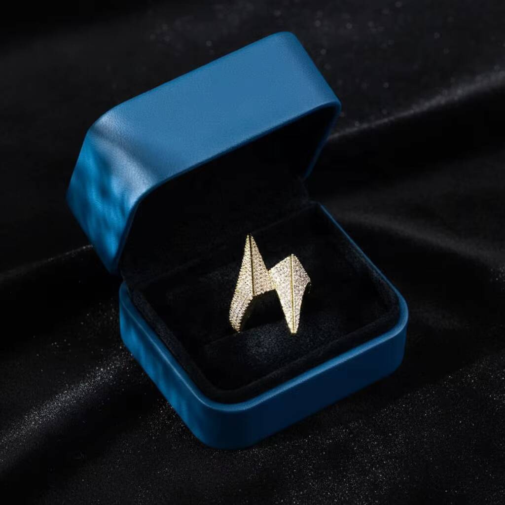 25CT VS VVS DEF Color Lab Grown Diamond 9K-22K Solid Gold Custom IGI Certified Iced Out Lightning Ring Fine Hip Hop Jewelry