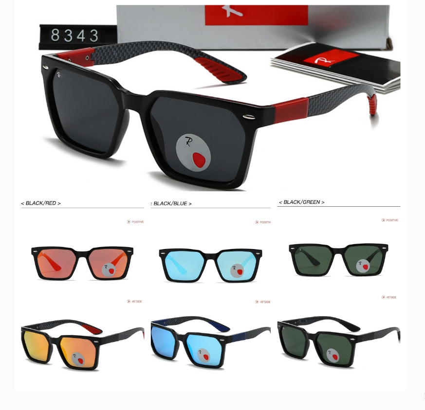 Designer sunglasses Fashionable polarized sunglasses designer for men and women. Brown shell, black metal frame, dark lenses. 8343 polarized sunglasses With a box RRR