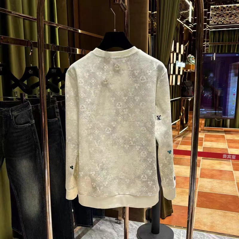 2026 Men's Luxury Tie-Dye Sweatshirt, Distressed Wash & Letter Embroidery Crewneck, Premium Long Sleeve Pullover