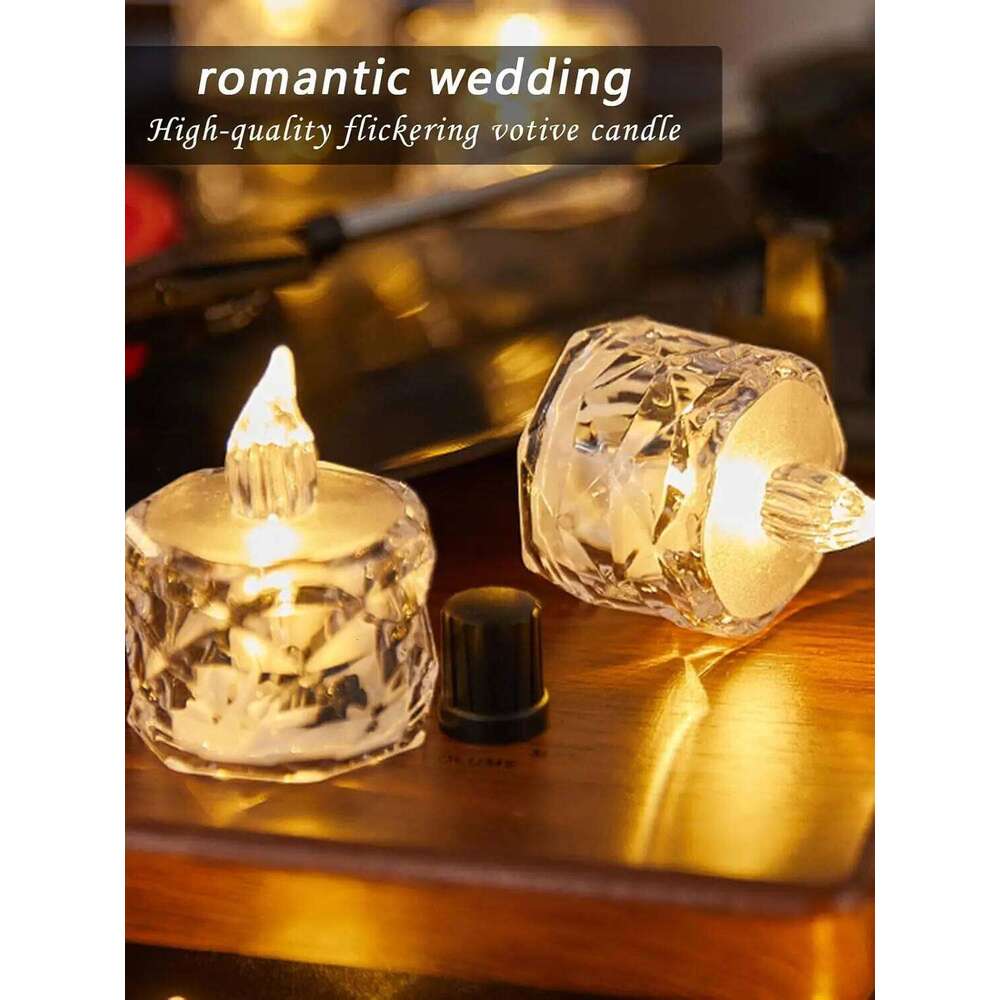 LED Battery Powered Flameless Tea Fake Candle Wedding Birthday Party Home Decoration Lamp Candlestick Candles Y260131