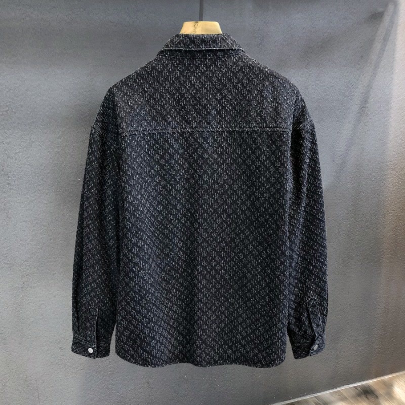 Versatile and comfortable high-end denim shirt men's spring and autumn American vintage long-sleeved shirt jacket - view 3