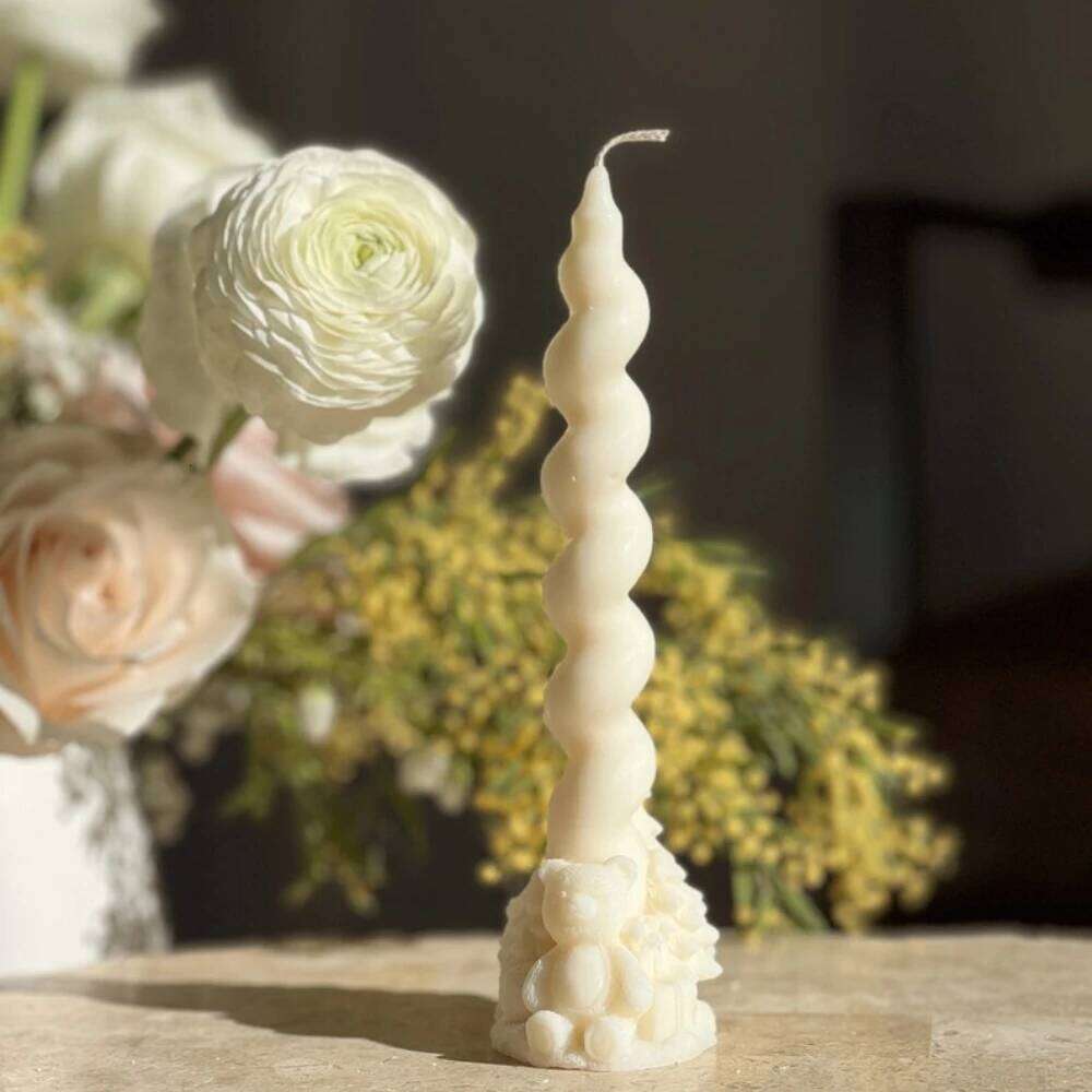 Christmas Pillar Candle Silicone Taper Column DIY Deer Santa Gingerbread Man Bear Gypsum Resin Mold Party Candlestick Decor Y260131