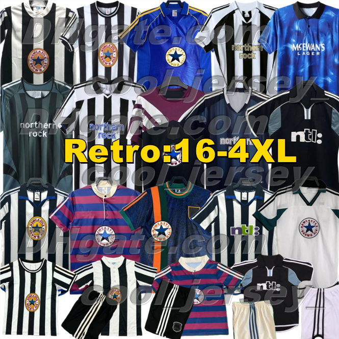 1997 99 Retro NewcastleS men kids soccer jerseys 94 95 96 97 98 99 00 01 04 05 06 SHEARER Vintage ASPRILLA SHEARER PINAS BARNES OWEN Classic Football Shirt COLE